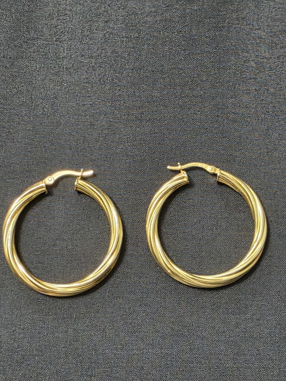 Estate - Gold Tone - Hoop Designer Fashion Earrings - 302